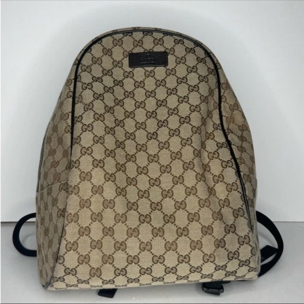 Gucci Tan GG Pattern Backpack